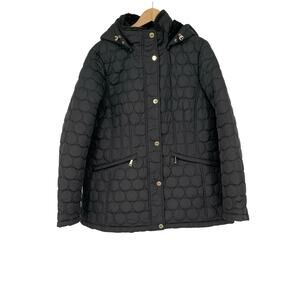 Laundry by Shelli Segal Black Puffer Jacket‎ Removable Hood Trim Women’s XL